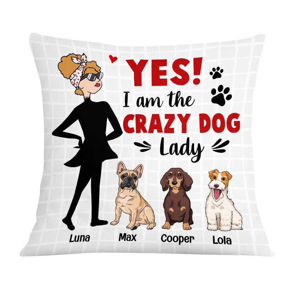 Personalized Gift for Dog Mom, Dog Lover Gift, Dog Owner Crazy Dog Lady Pillow - Thegiftio UK