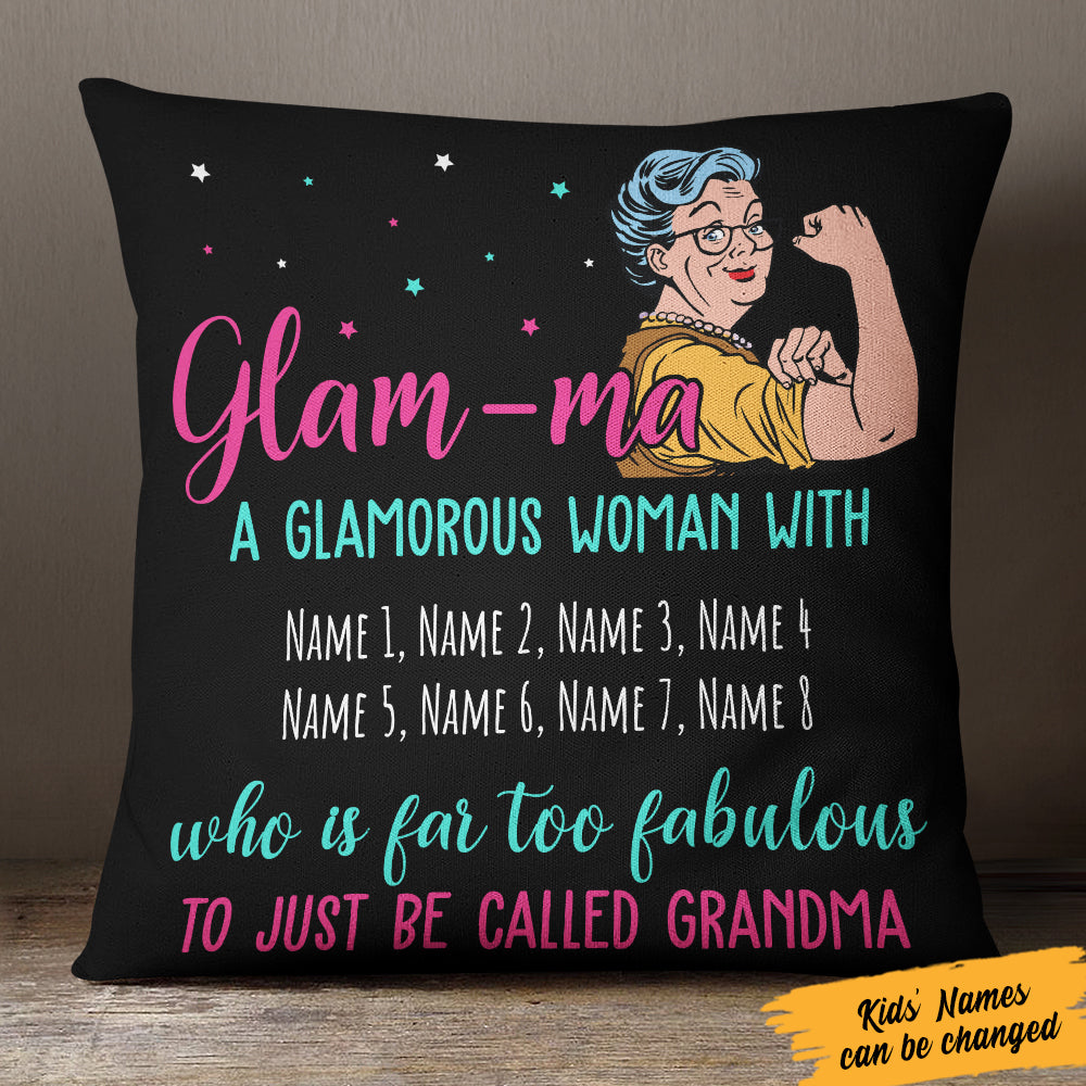 Personalized Grandma Fabulous Glamma Pillow - Thegiftio UK