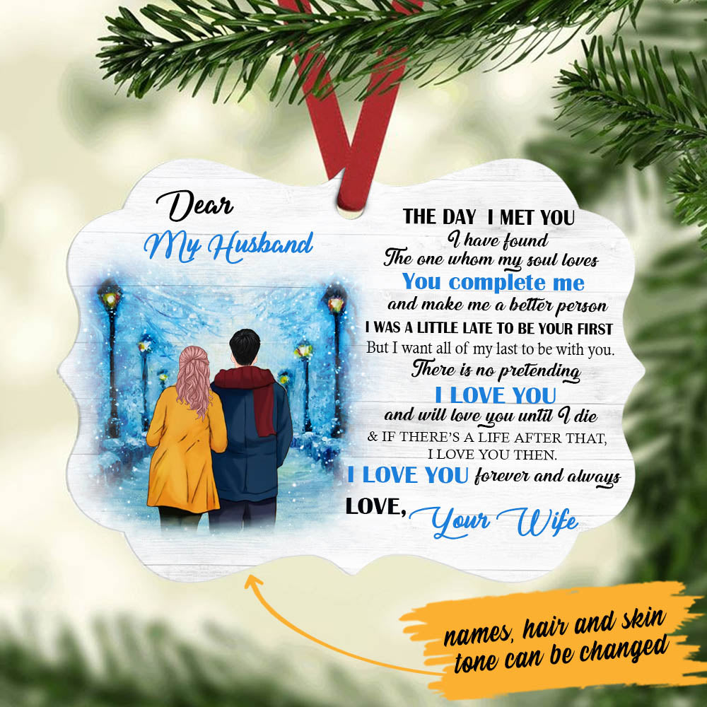 Personalized Couple Winter Letter MDF Ornament - Thegiftio UK