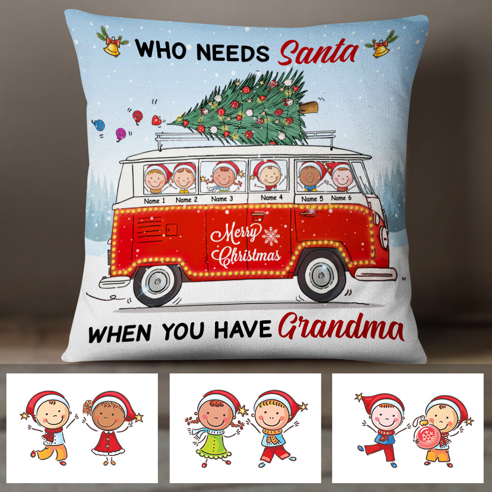 Personalized Gift Idea for Baby from Grandma, Red Truck Grandma Christmas  Pillow