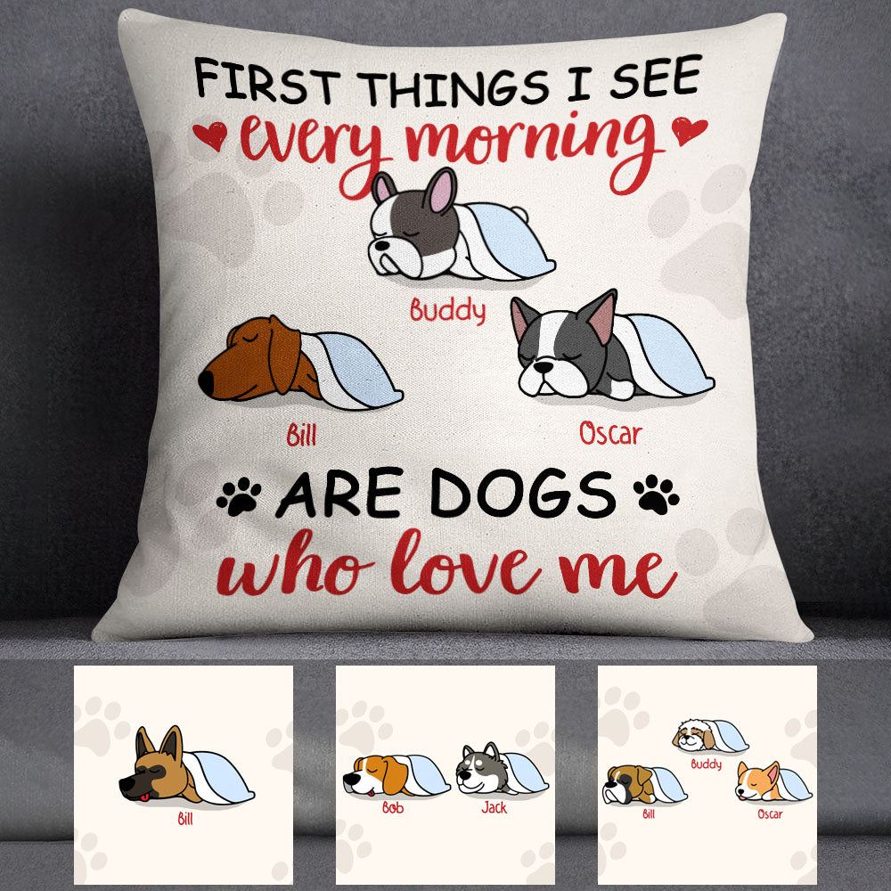 Personalized Dog First Thing Morning Pillow - Thegiftio UK