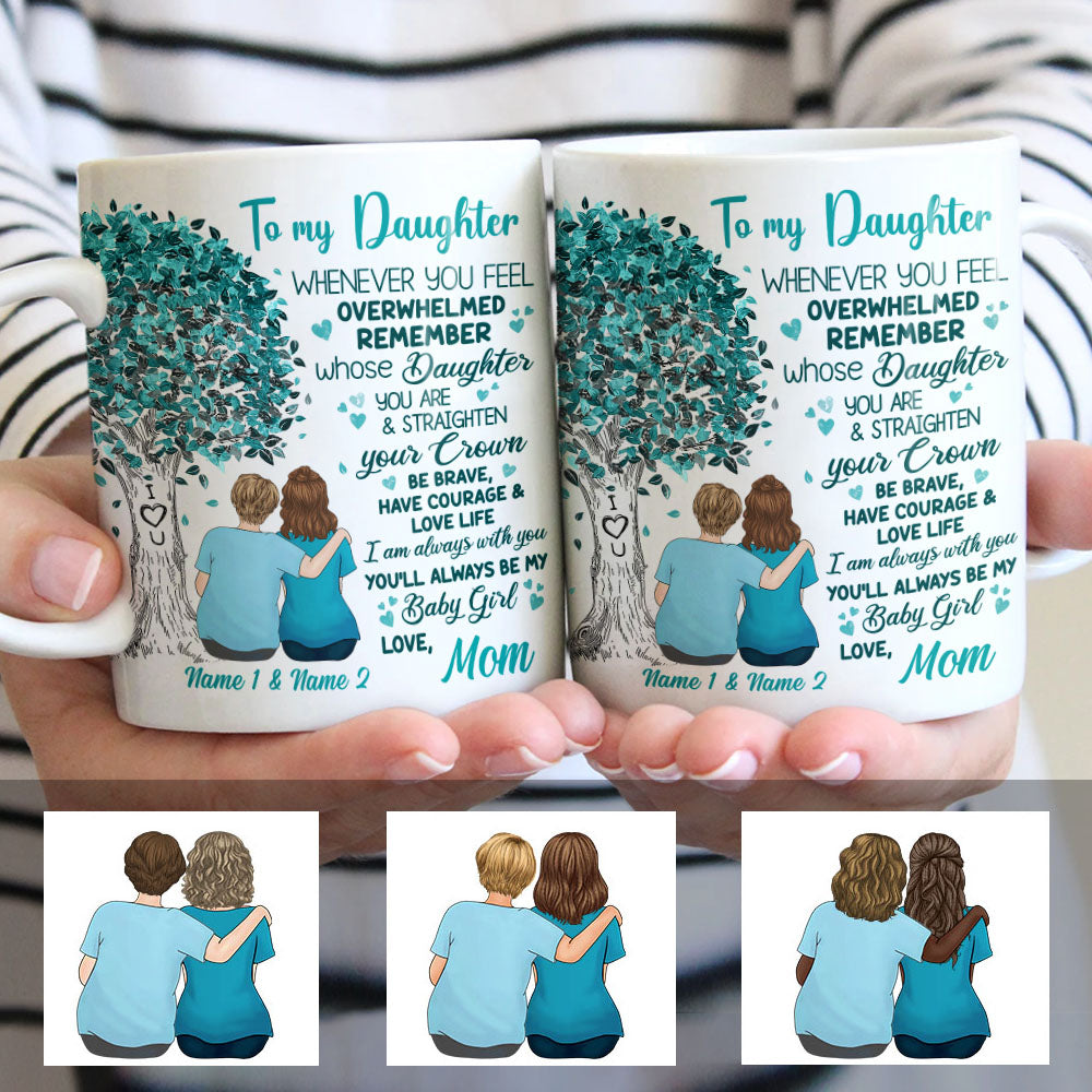 Personalized Mother And Daughter Tree Mug