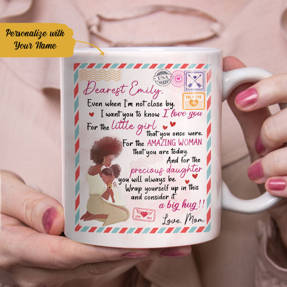 Personalized To My Daughter BWA Mom Letter Mug - Thegiftio