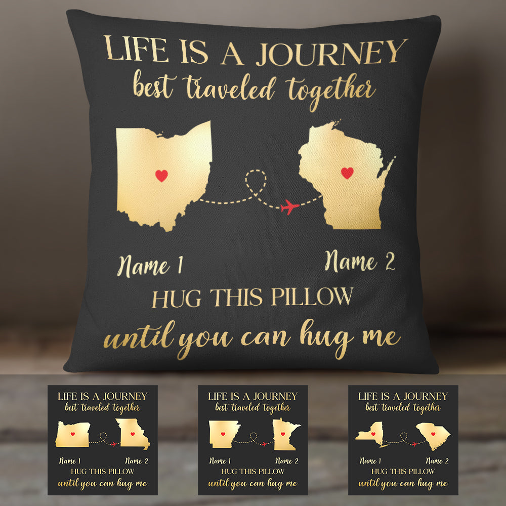 Personalized A Journey Long Distance Pillow - Thegiftio