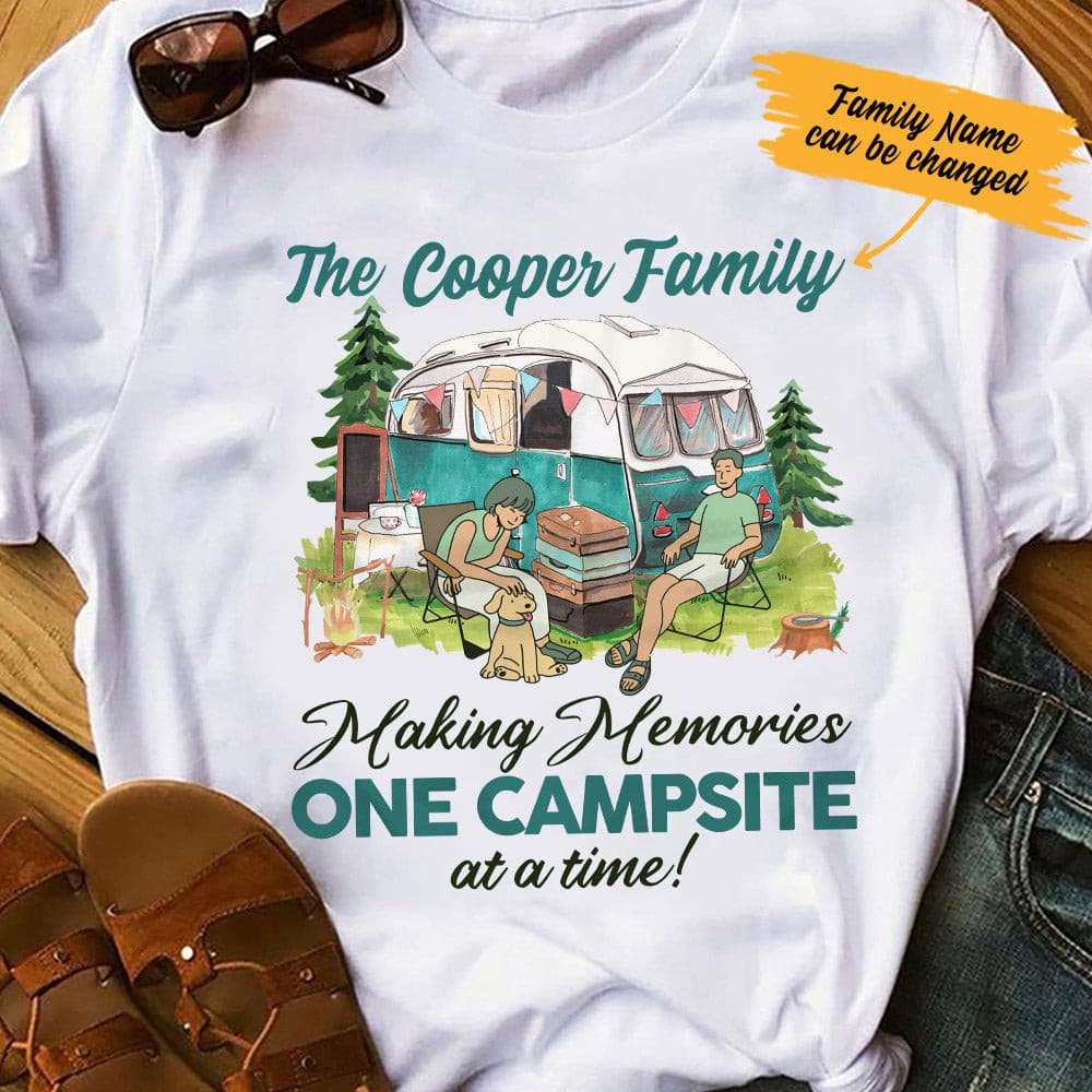 Personalized Camping White T Shirt