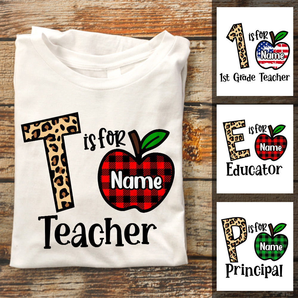 Personalized Letter Teacher T Shirt