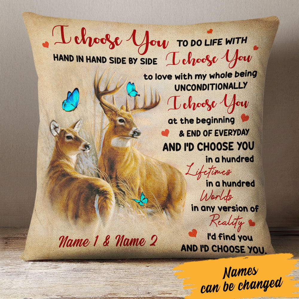 Personalized Couple Deer Hunting Pillow - Thegiftio UK