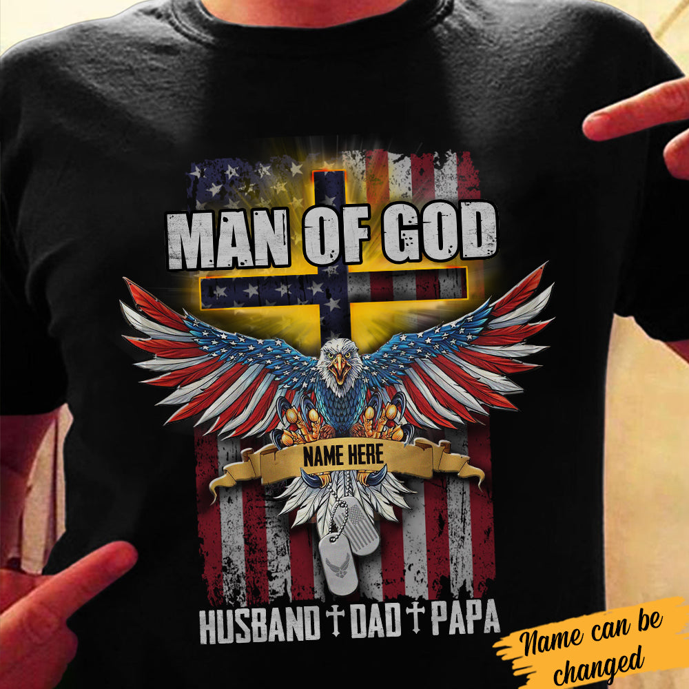 Personalized Dad Grandpa Man Of God T Shirt - Thegiftio UK