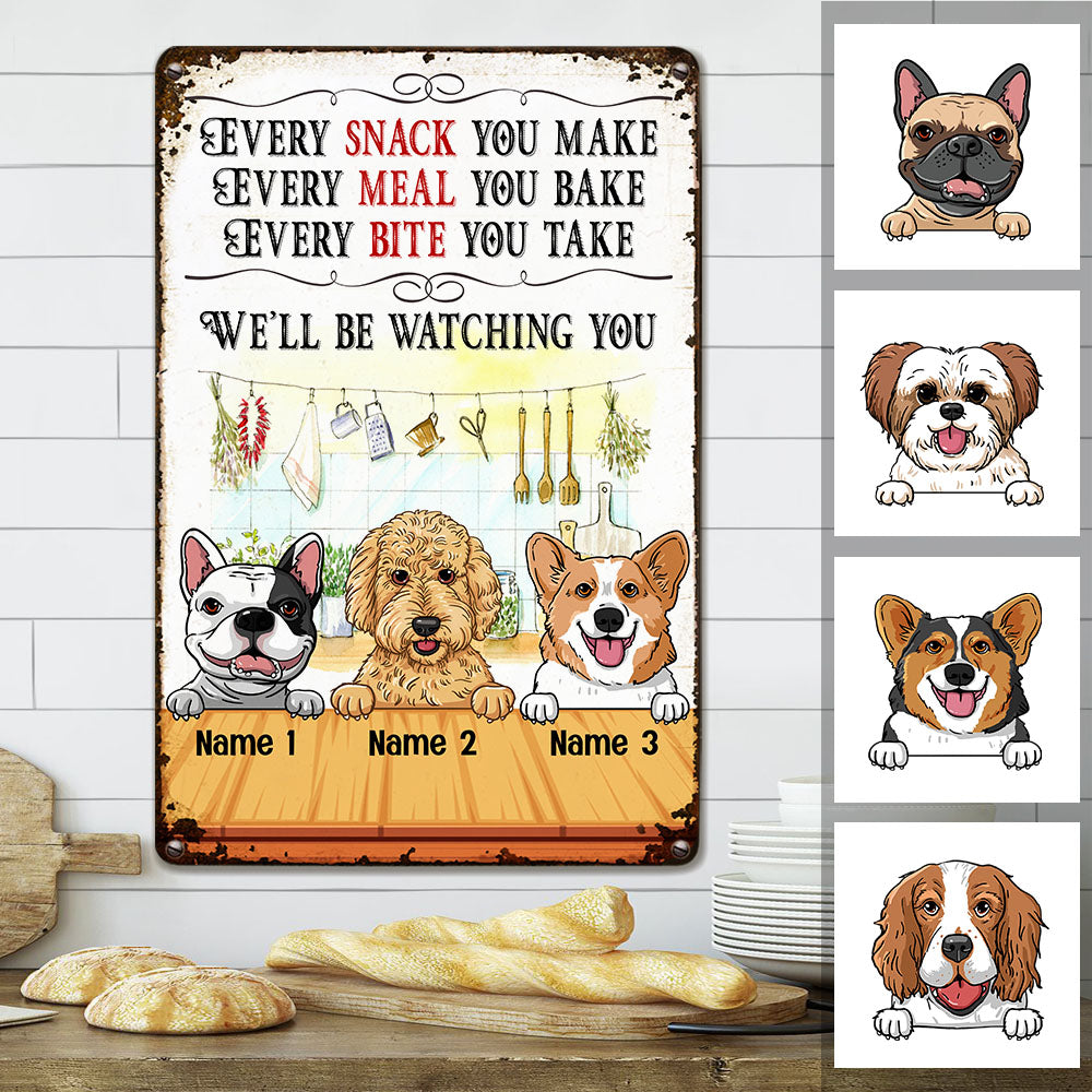 Personalized Dog lover Gift, Mom's Kitchen, Kitchen Dog Metal Sign - Thegiftio UK