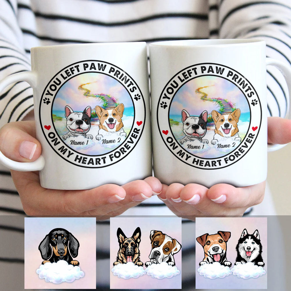 Personalized You Left Paw Prints on My Heart Dog Memorial Mug - Thegiftio UK