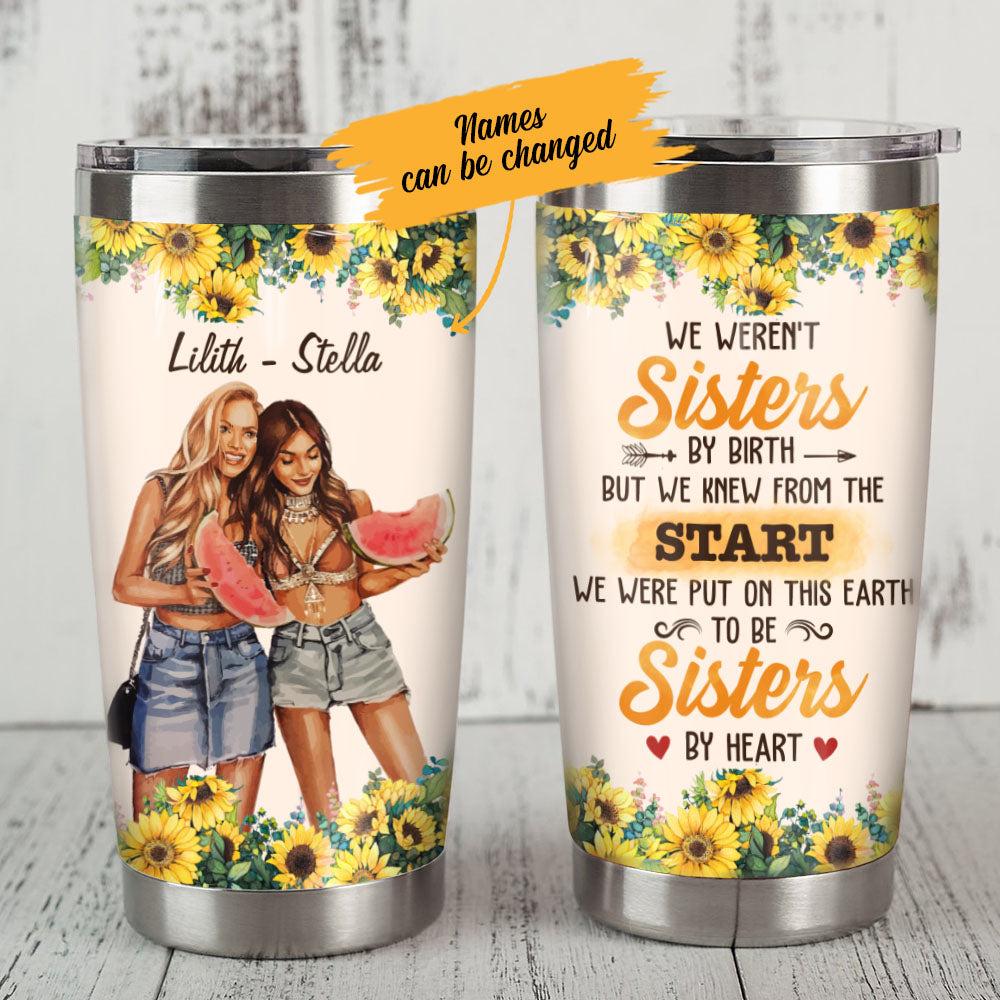 Personalized Girl Friends Sisters By Heart Steel Tumbler - Thegiftio