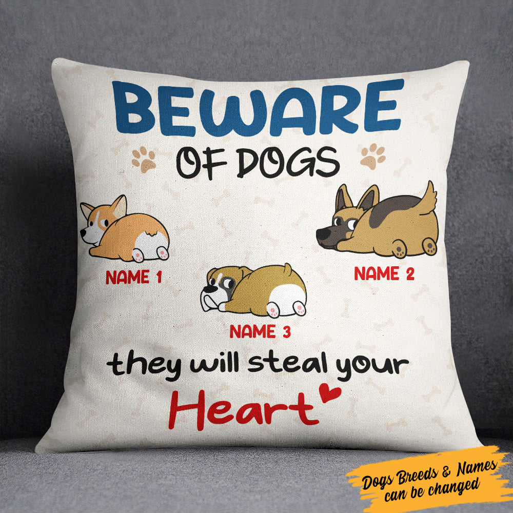 Personalized Beware Of Dog  Pillow