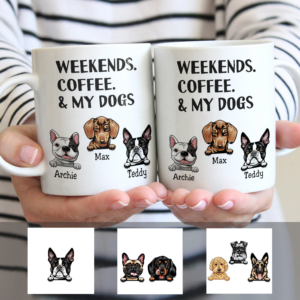 Personalized Weekends Coffee Dogs Mug - Thegiftio UK