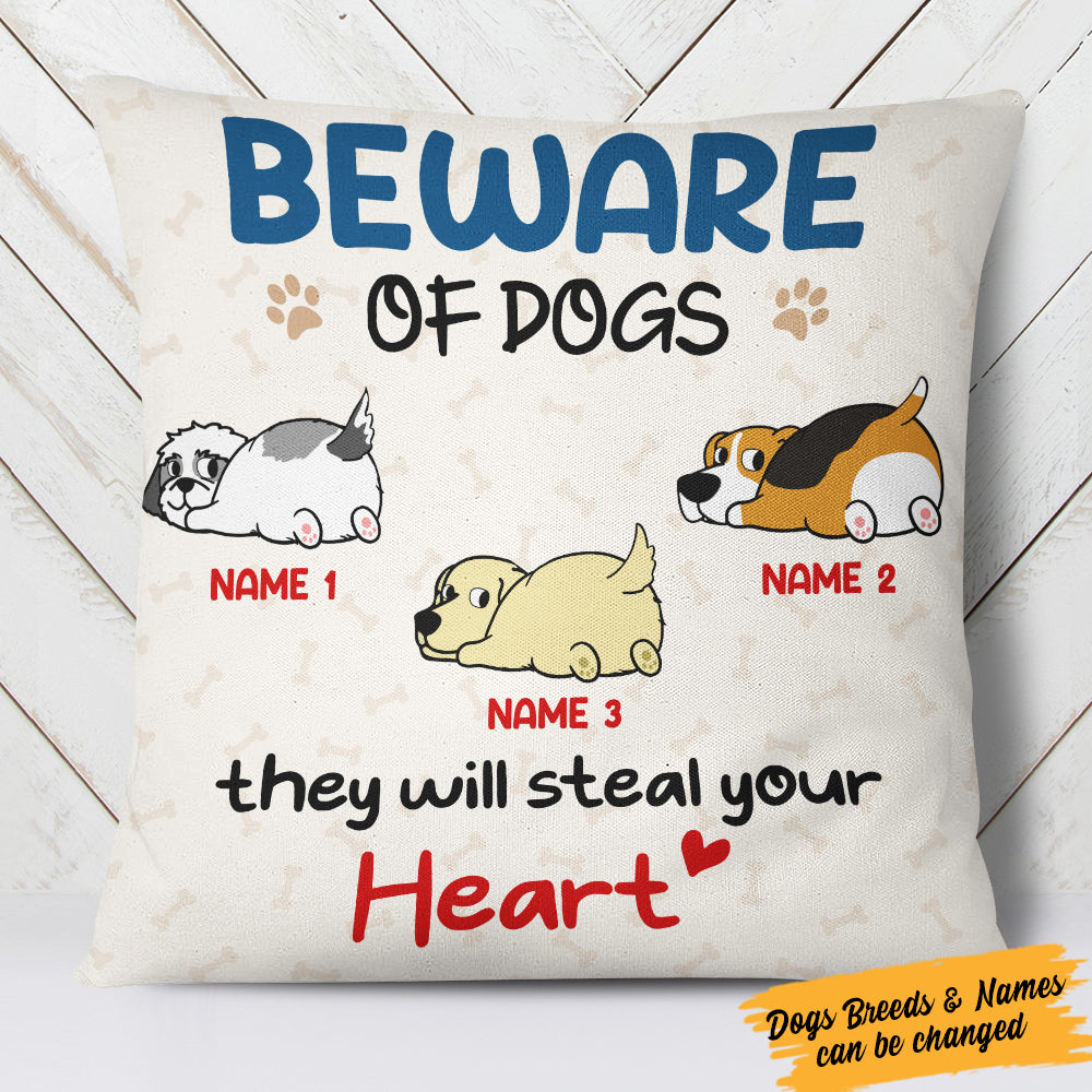 Personalized Beware Of Dog  Pillow