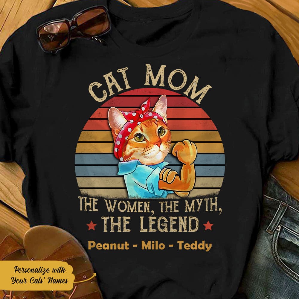 Personalized Cat Mom T Shirt - Thegiftio UK