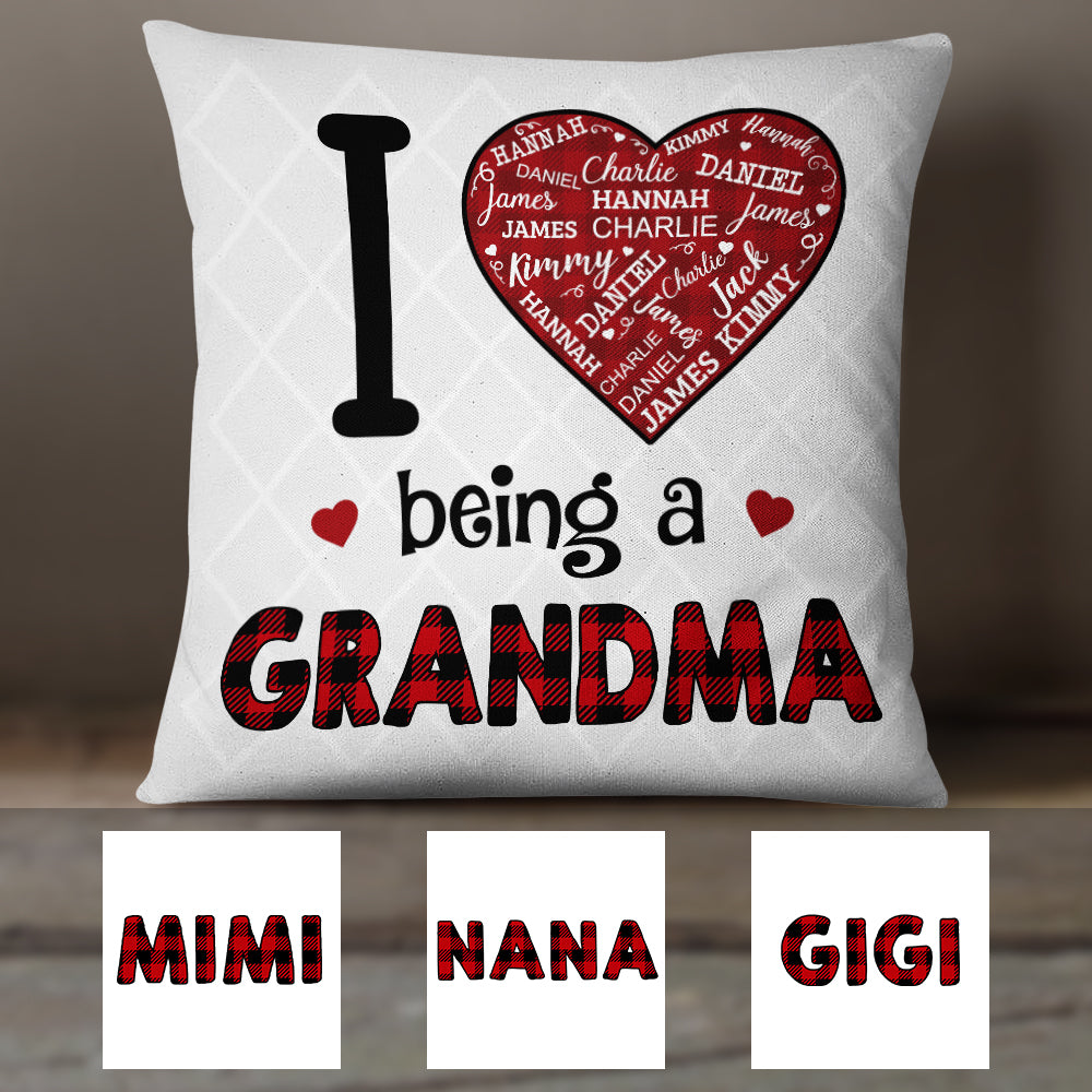 Personalized Love Being Grandma Word Art Pillow - Thegiftio UK