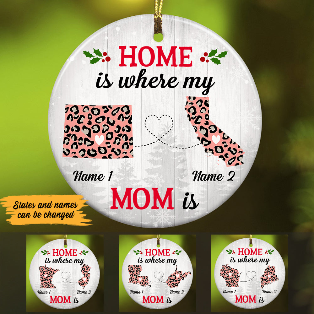 Personalized Home Is Long Distance Ornament - Thegiftio UK
