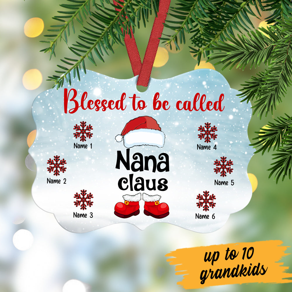 Personalized Family Christmas Holiday Gift For Grandma, Grandma Claus Christmas, Blessed To Be Called Nana Benelux Ornament