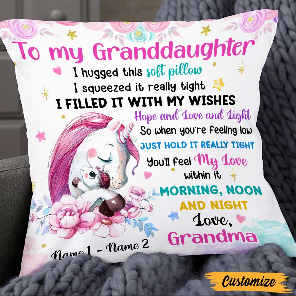 Personalized Unicorn Mom Grandma Son Daughter Grandson Granddaughter Pillow