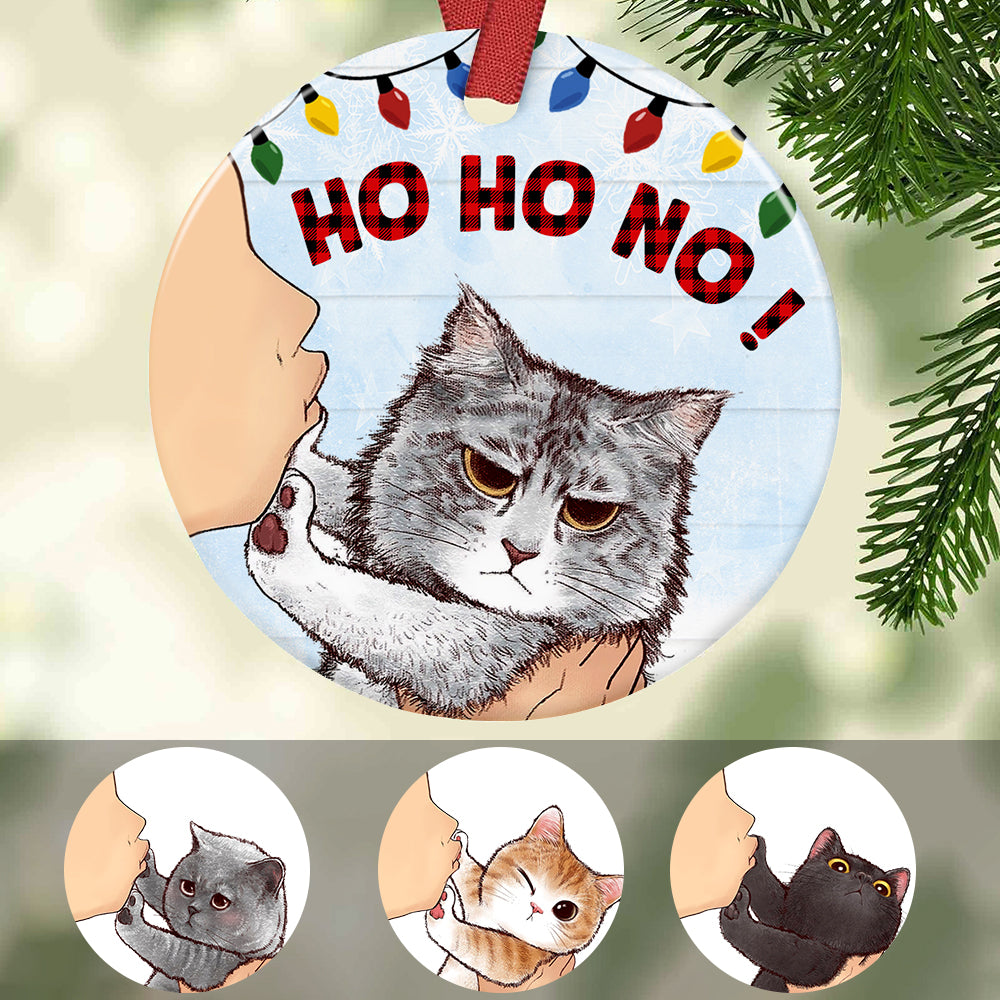 Personalized Cat Ho Ho No Christmas  Ornament