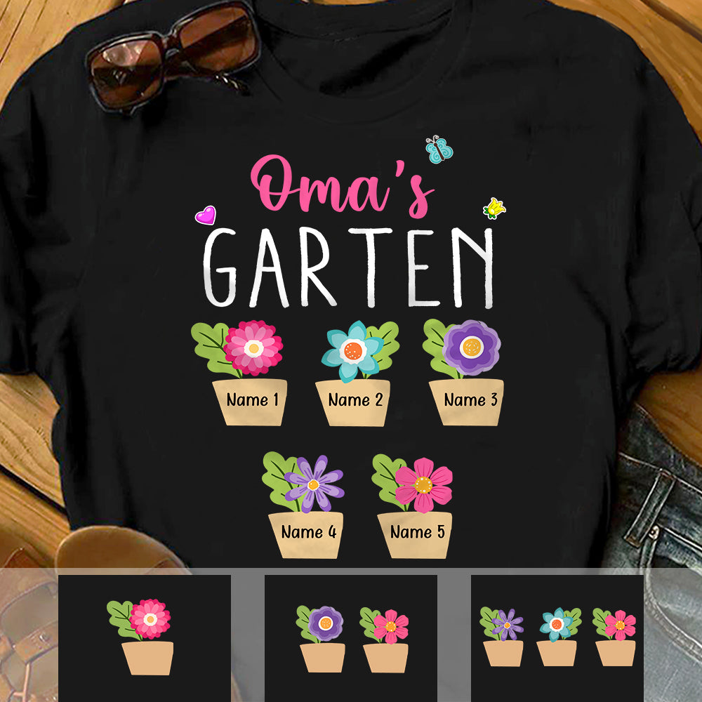 Personalized Grandma Oma Garden T Shirt - Thegiftio
