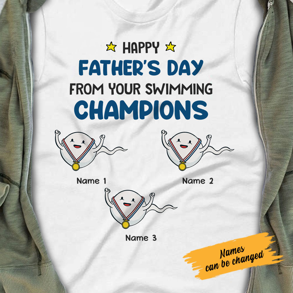Personalized Dad Grandpa From Swimming Champion T Shirt