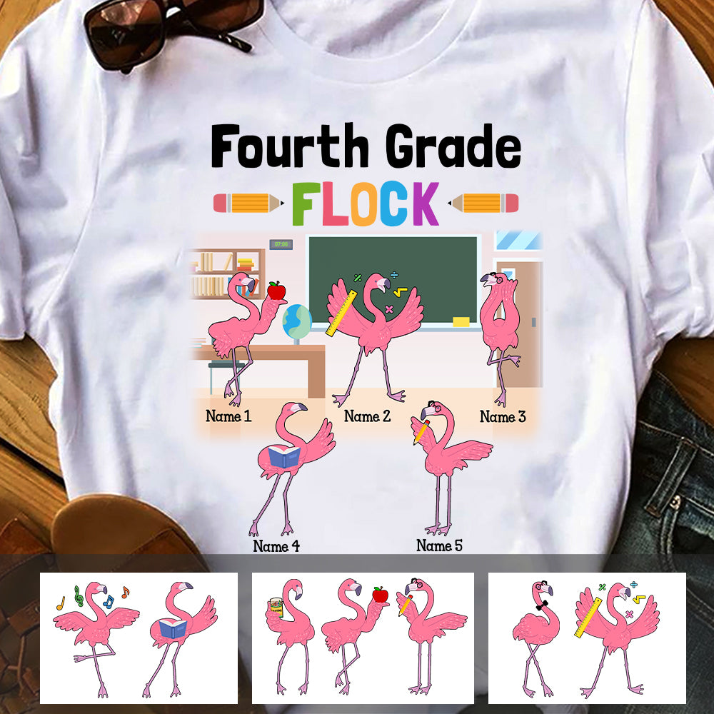 Personalized Teacher Flamingo T Shirt - Thegiftio UK