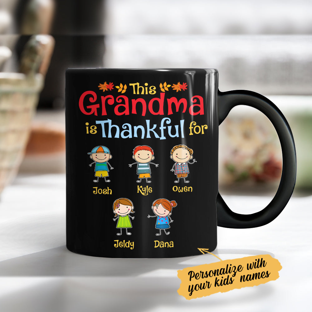 Personalized Grandma Thankful Fall Halloween Mug - Thegiftio