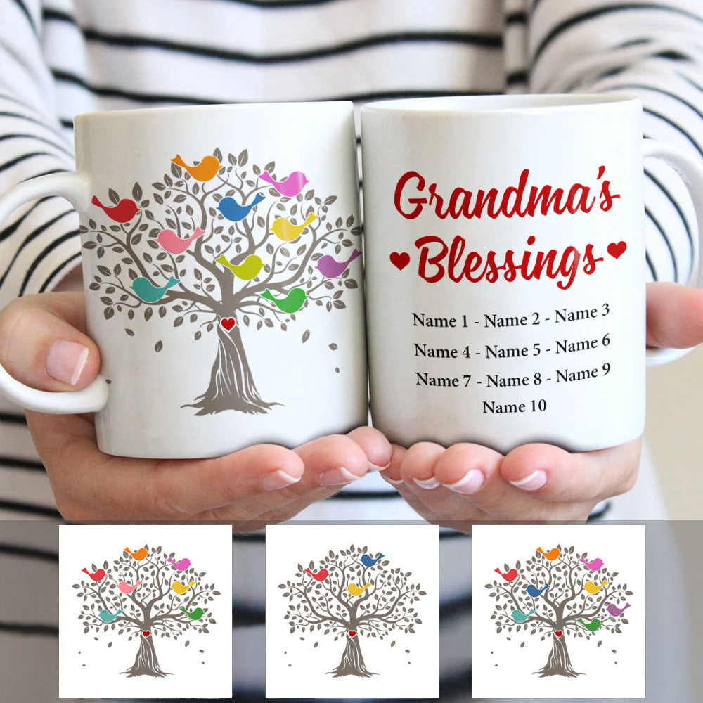 Personalized Grandma Blessing Tree Mug - Thegiftio