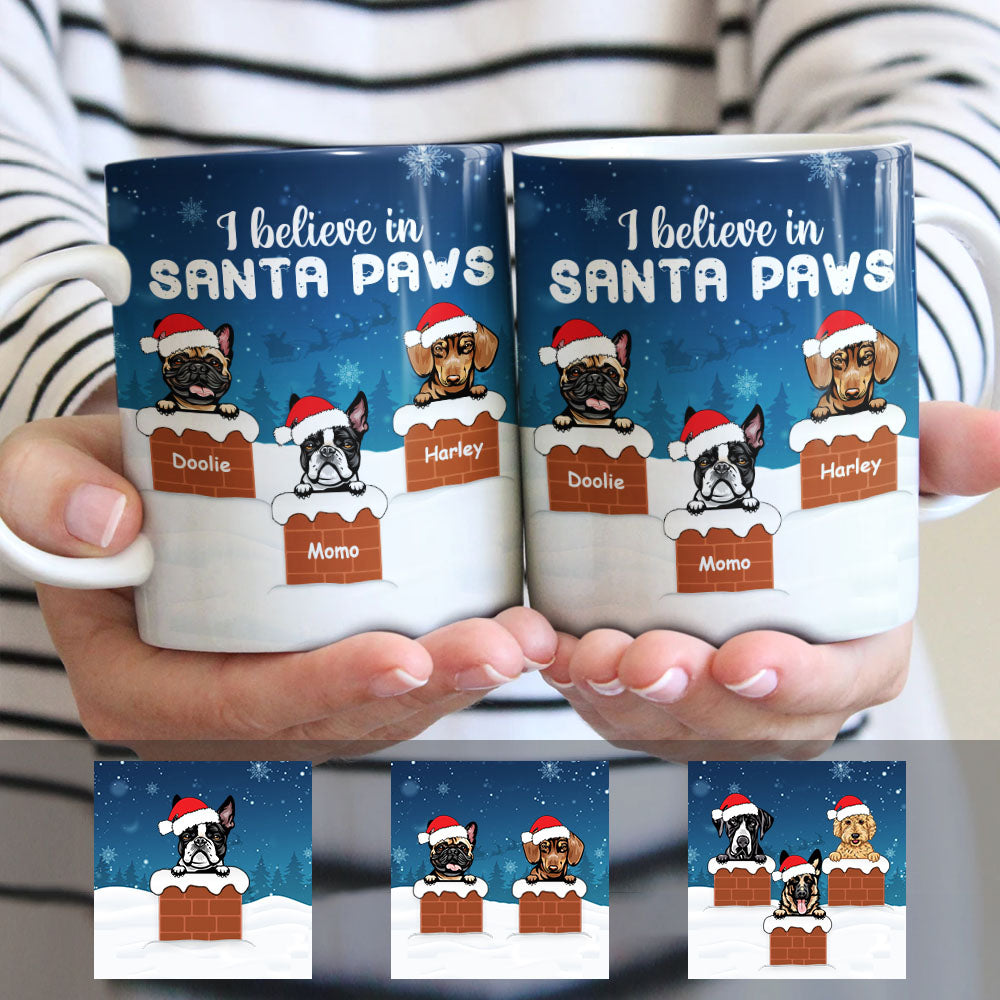 Personalized Santa Paw Dog Christmas Mug - Thegiftio UK