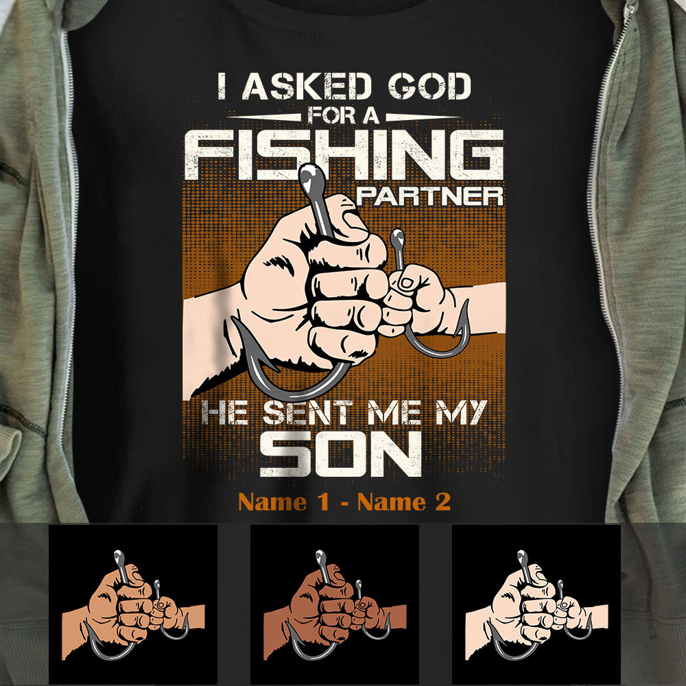 Personalized Fishing Partner Dad Grandpa T Shirt