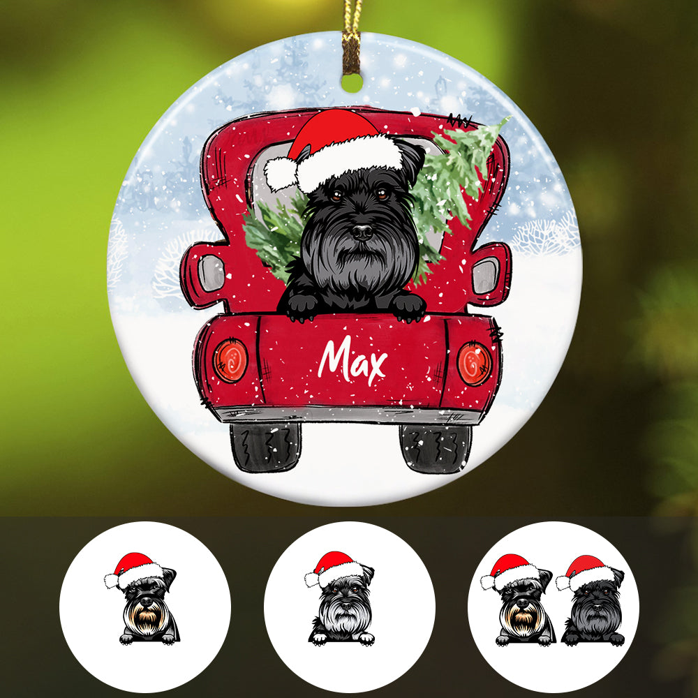 Personalized Schnauzer Dog Christmas Ornament