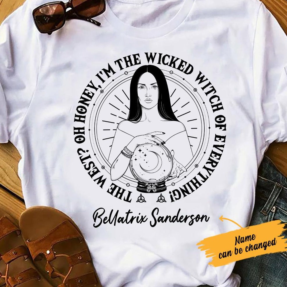 Personalized Halloween Wicked Witch of Everything White T Shirt - Thegiftio UK