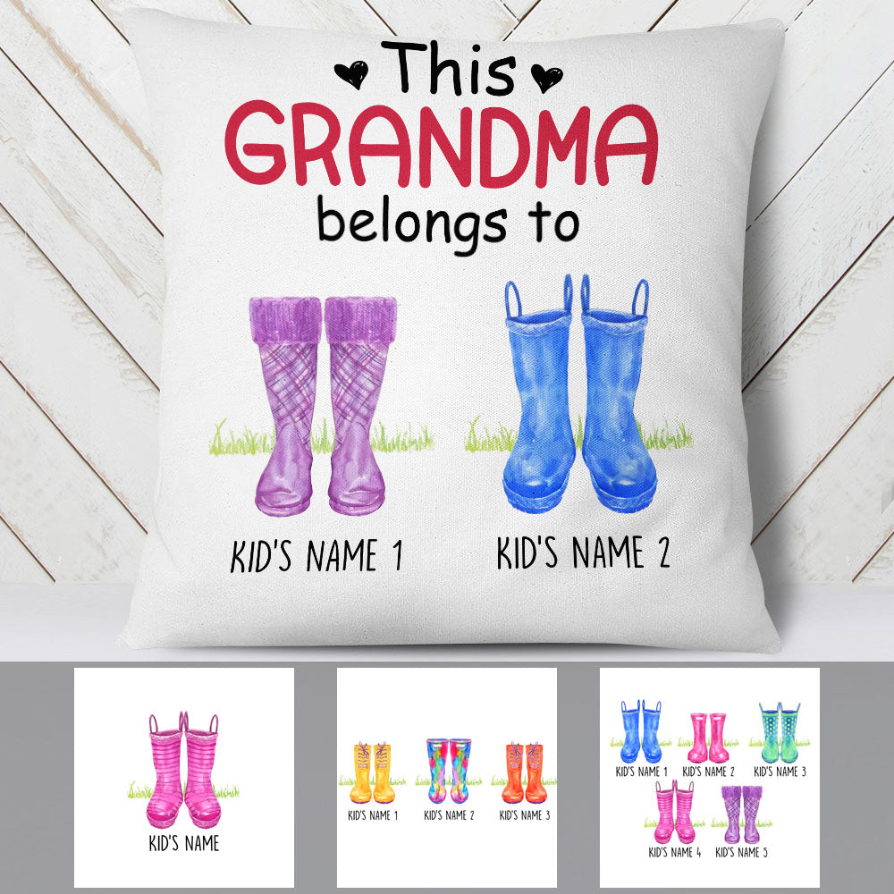 Personalized This Grandma Belongs To Boots  Pillow