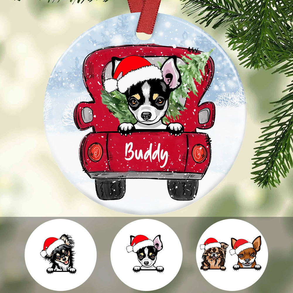 Personalized Chihuahua Dog Christmas 2021 Ornament - Thegiftio UK