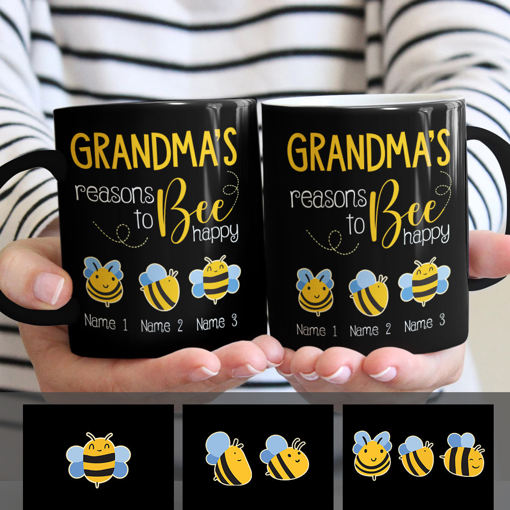 Personalized Mom Grandma Bee Mug - Thegiftio