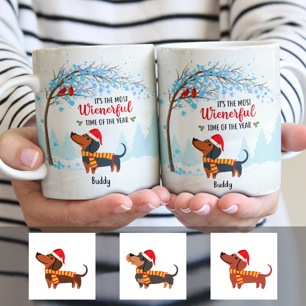 Personalized Dachshund Dog Christmas Mug - Thegiftio UK
