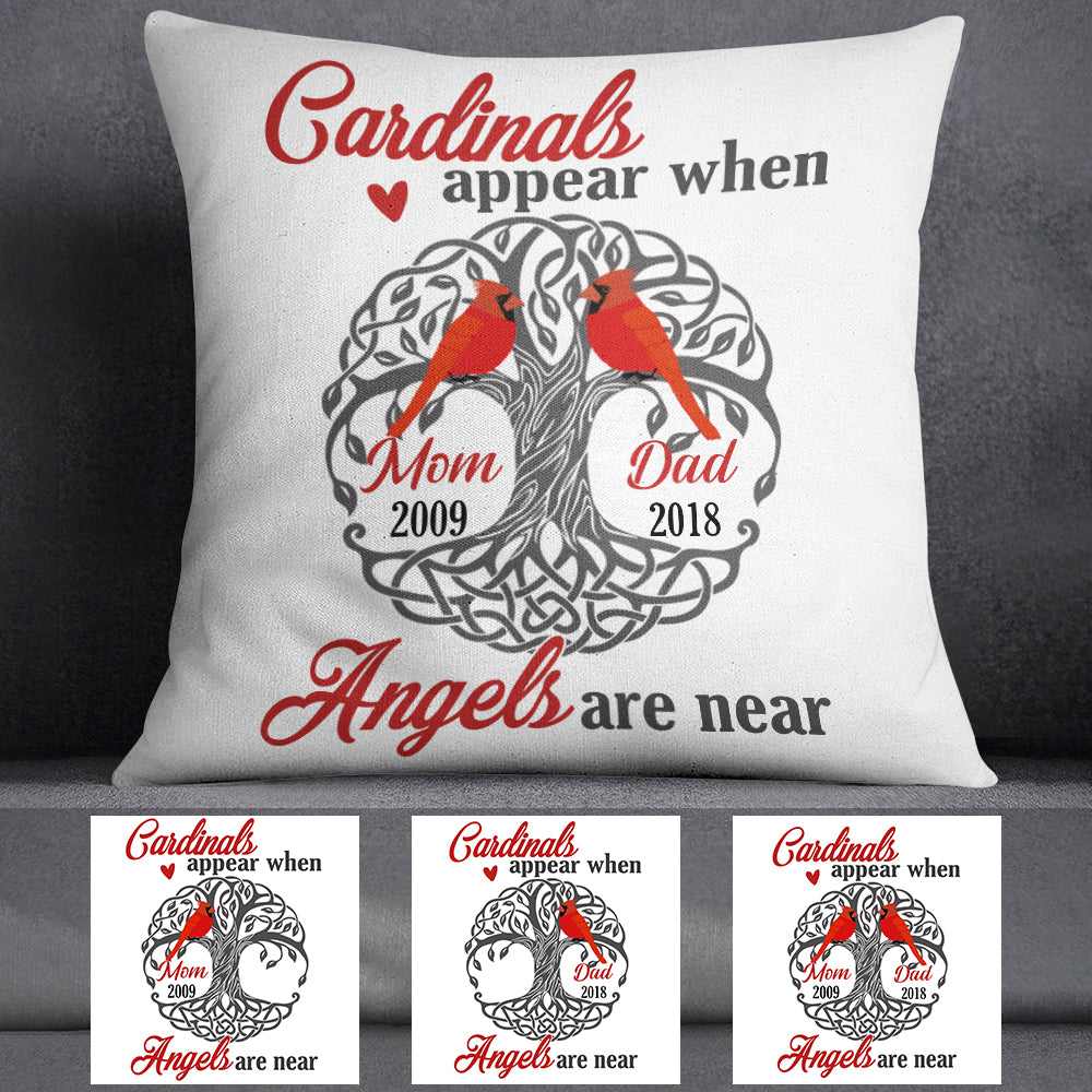 Personalized Cardinals Appear When Angels Are Near Memorial Pillow Red Bird Pillow  - Thegiftio UK