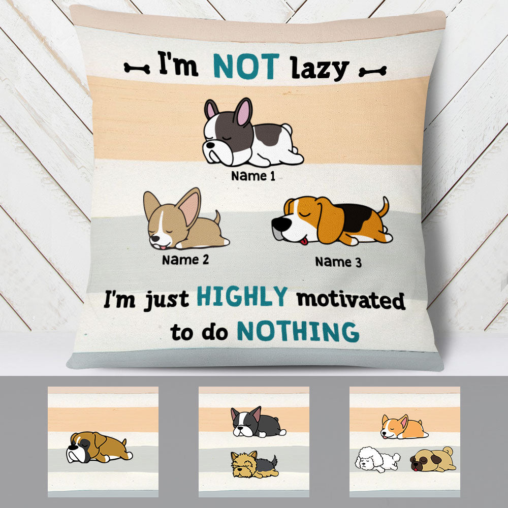 Personalized I'm Not Lazy Dog Pillow - Thegiftio