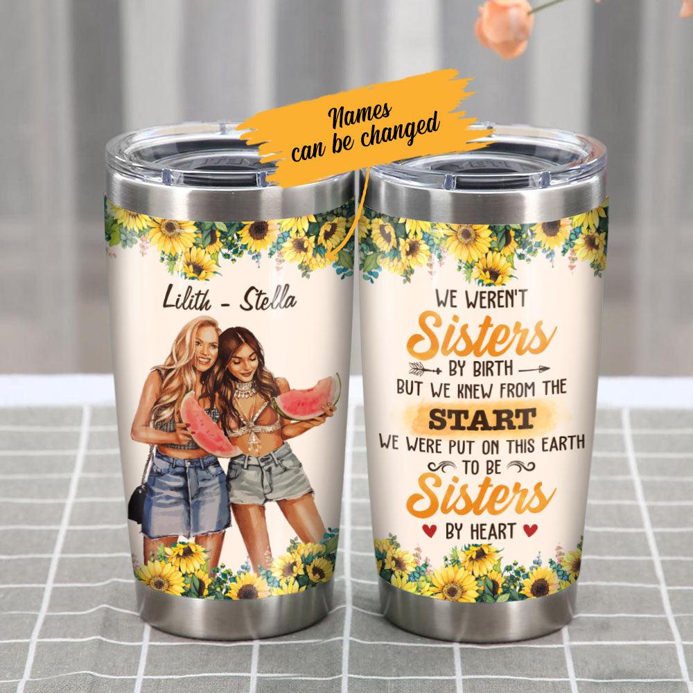 Personalized Girl Friends Sisters By Heart Steel Tumbler
