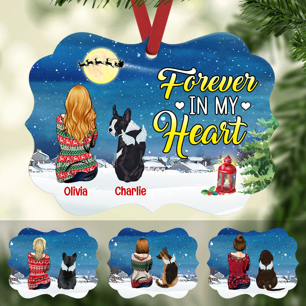 Personalized Forever In My Heart Dog Memorial MDF Ornament - Thegiftio UK