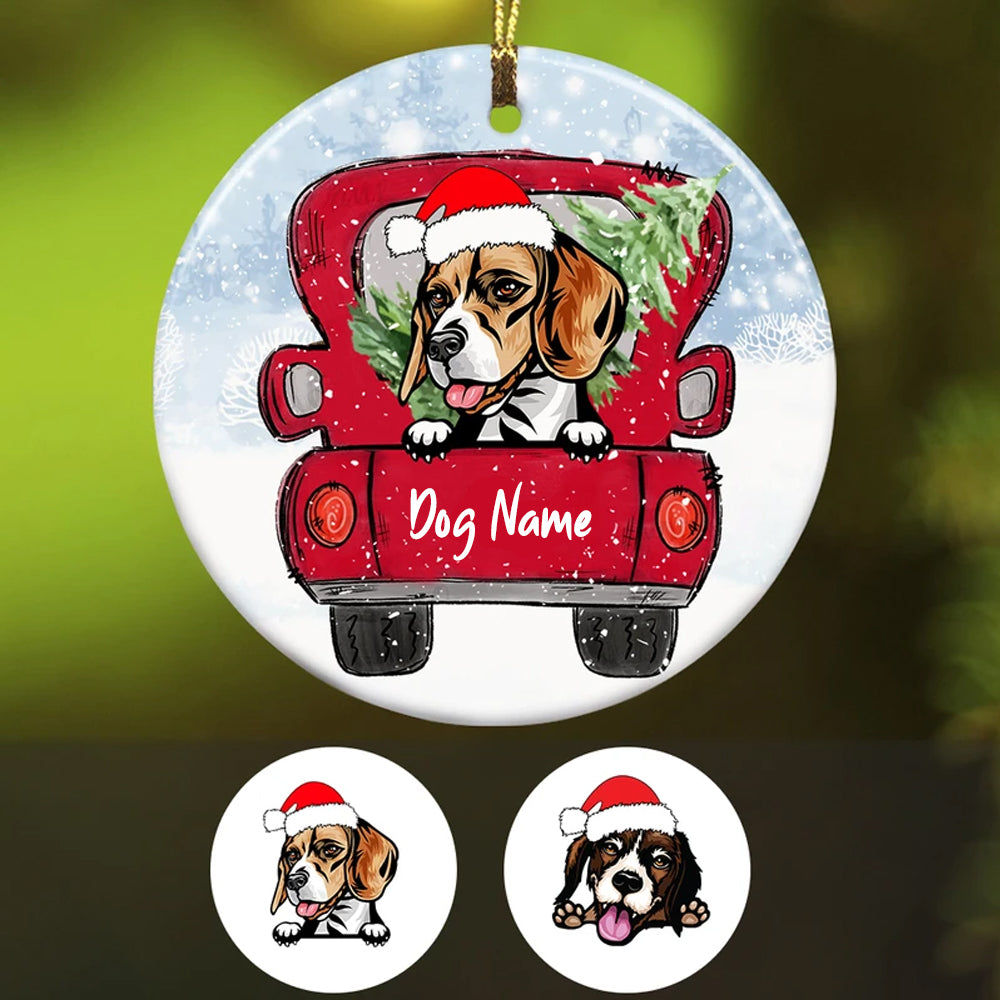 Personalized Beagle Dog Christmas 2021 Ornament - Thegiftio UK