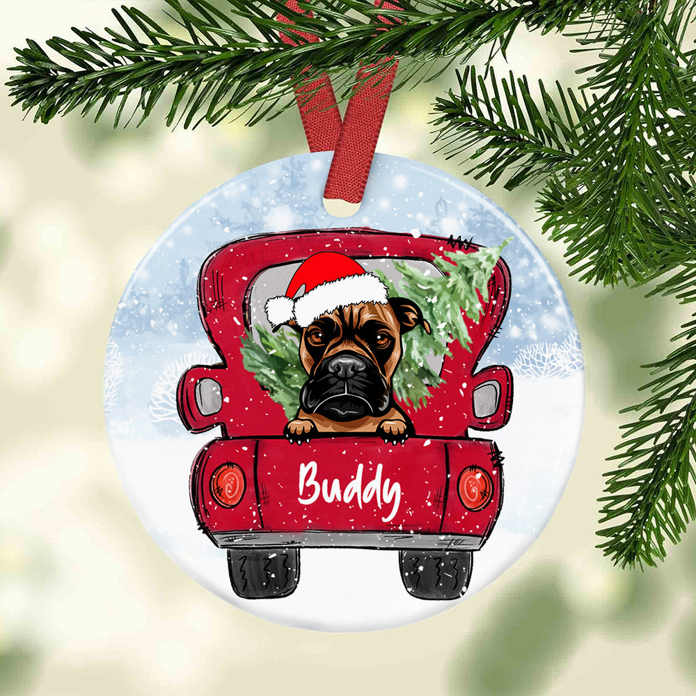 Personalized Boxer Dog Christmas 2021 Ornament - Thegiftio UK