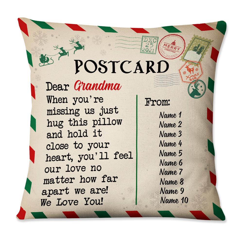 Personalized Gift For Great Grandma, Christmas Letter To Grandma Postcard Pillow - Thegiftio UK