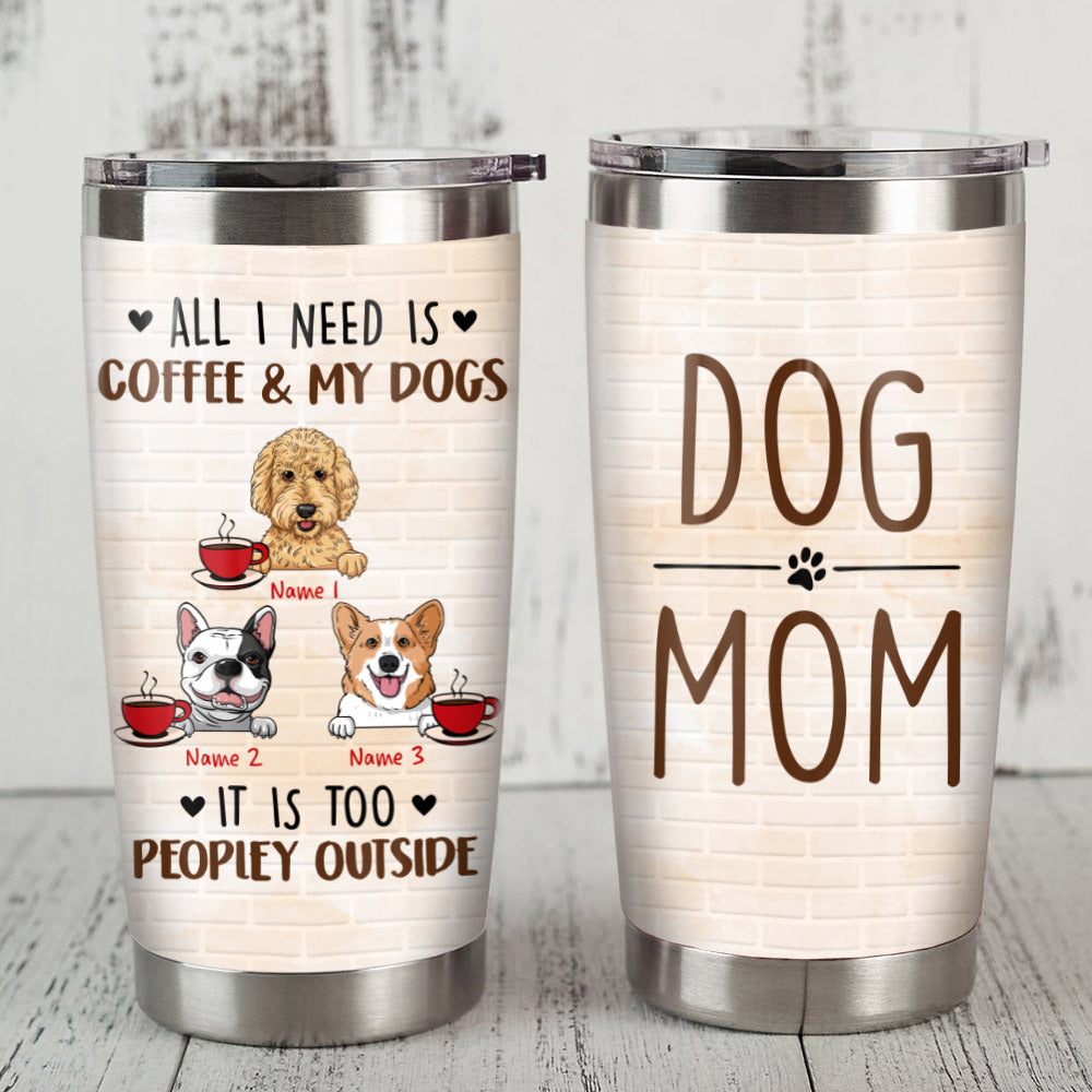 Personalized Coffee Dog Mom Steel Tumbler TID - Thegiftio UK