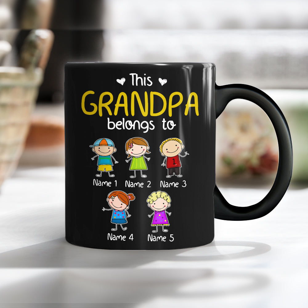 Personalized Dad Grandpa FD Black Mug - Thegiftio UK