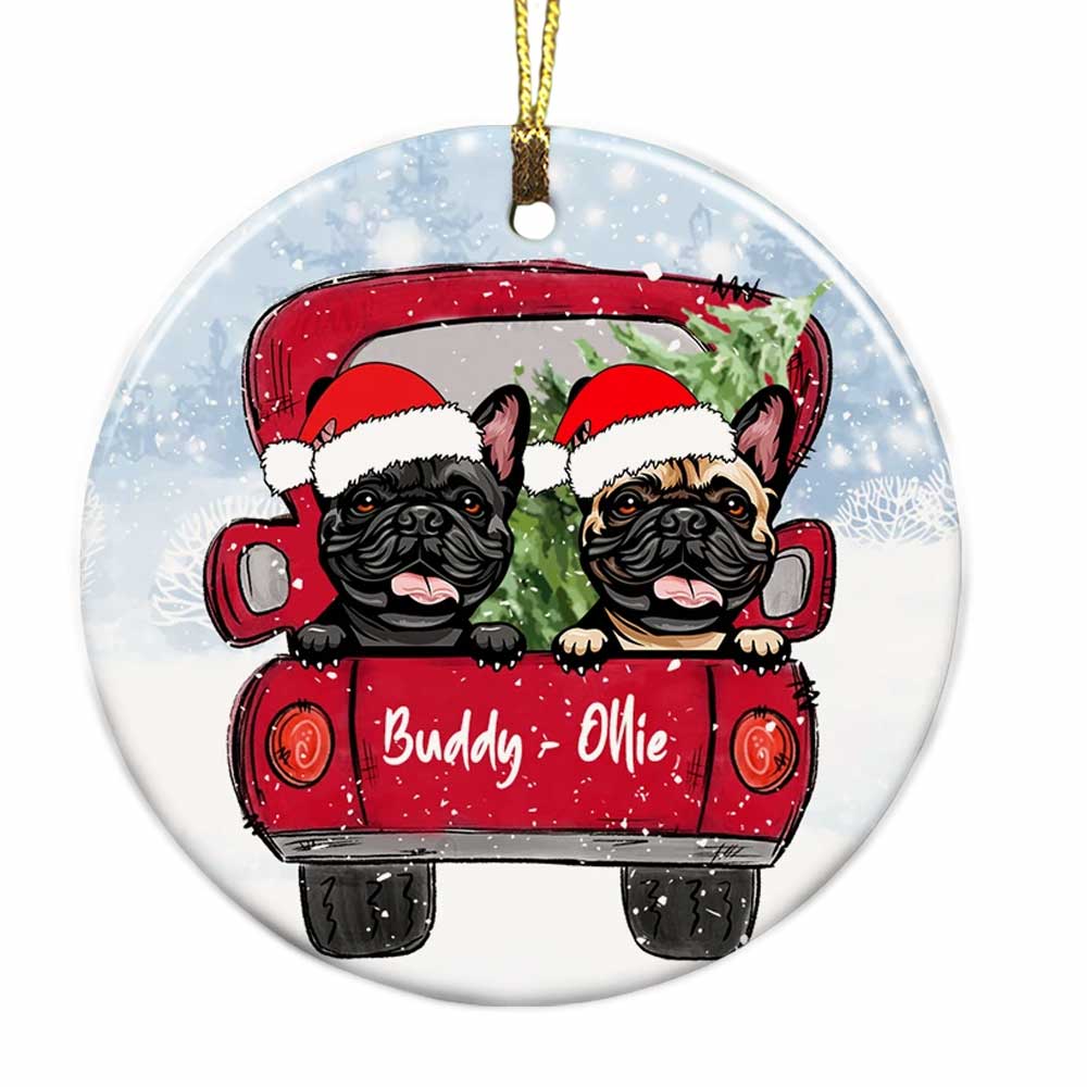 Personalized French Bulldog Dog Christmas Ornament - Thegiftio UK