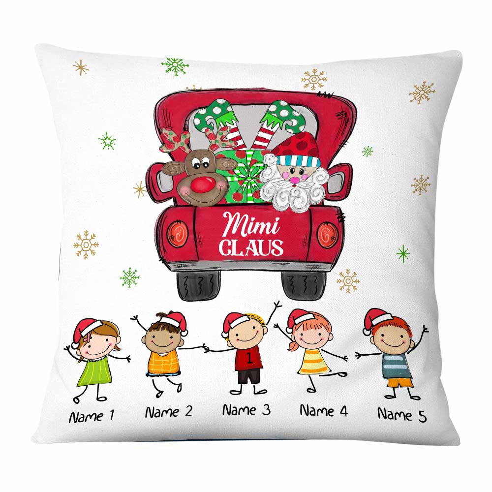 Personalized Santa Grandma Nana Mimi Squad Gifts, Funny Family Christmas, Christmas Holiday Gift, Grandma Claus Christmas Red Truck Pillow - Thegiftio UK
