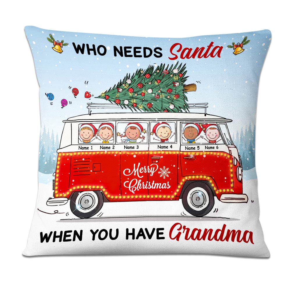 Personalized Gift Idea for Baby from Grandma, Red Truck Grandma Christmas Pillow - Thegiftio UK