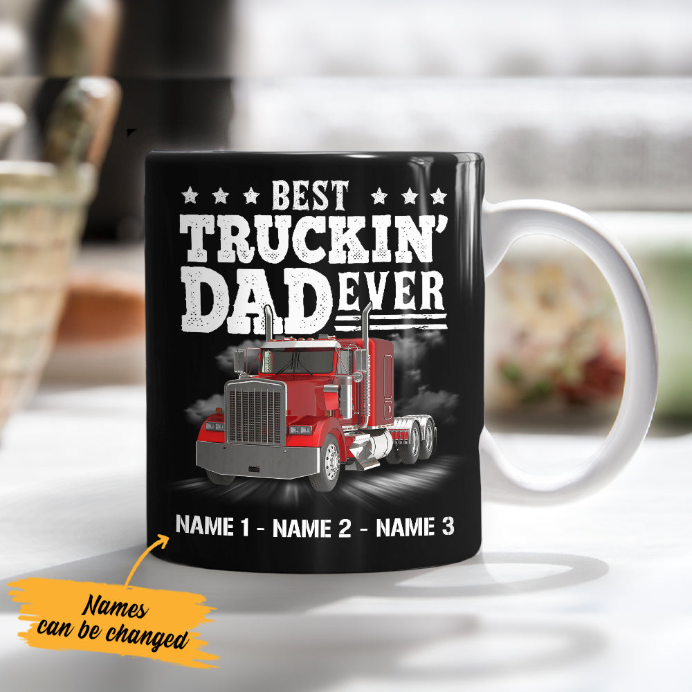 Personalized Trucker Dad Mug
